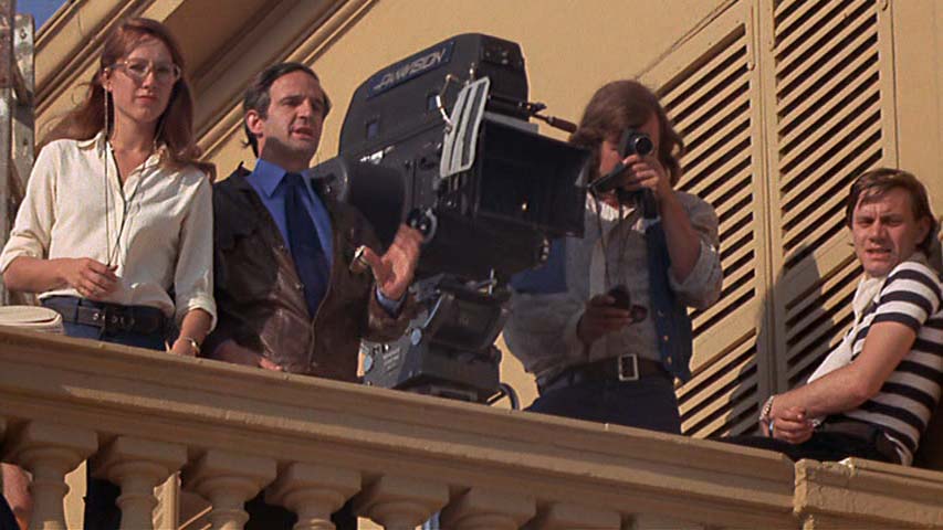 La noche americana-1973-Fraçois Truffaut-El director, la script y el equipo de fotografía-Estudios La Victoire Niza