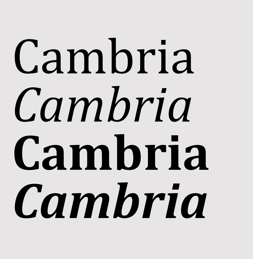 Tipografía Cambria