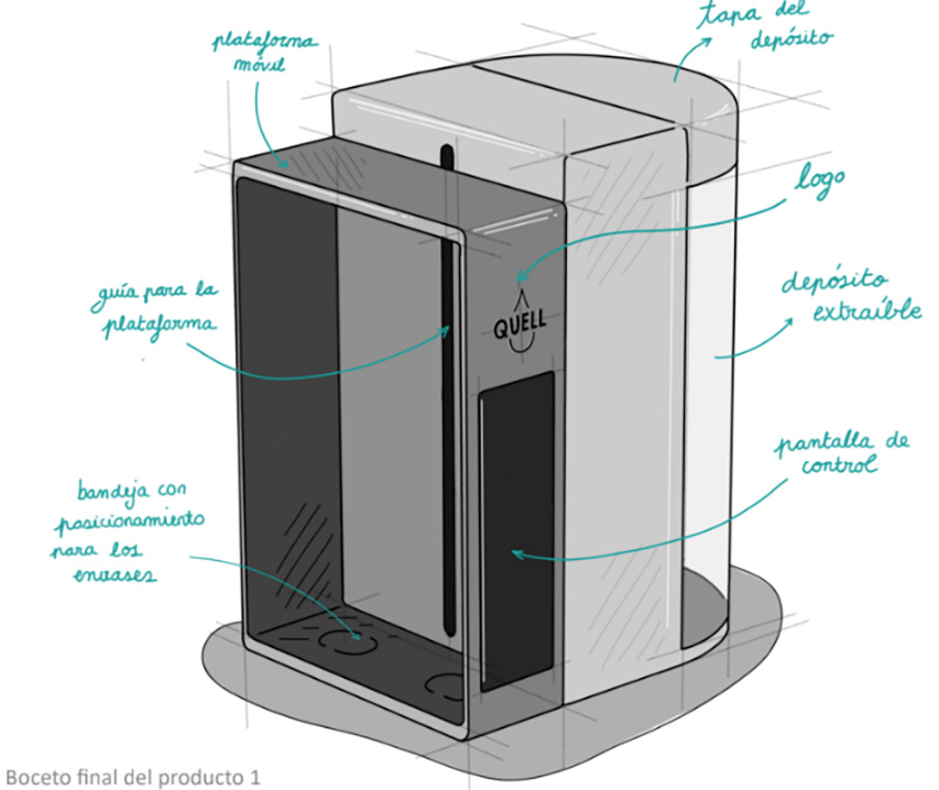 diseño dispensador agua