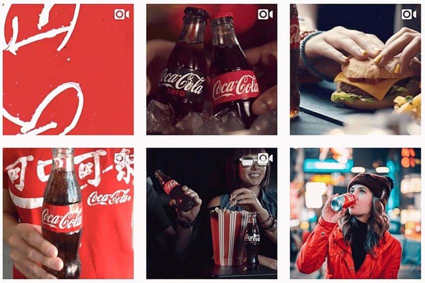 Coca-Cola Diferentes posts de la marca Coca-Cola que reflejan la personalidad de la marca