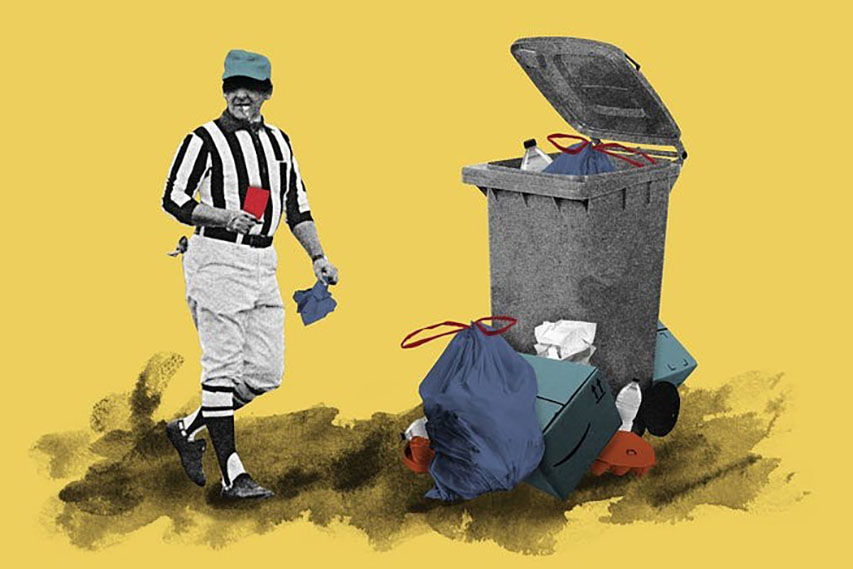 “Déchets : les « brigades vertes », nouvel outil anti-incivilités des communes”. Ilustración editorial realizada mediante collage, para el Le Monde (Francia) 2020