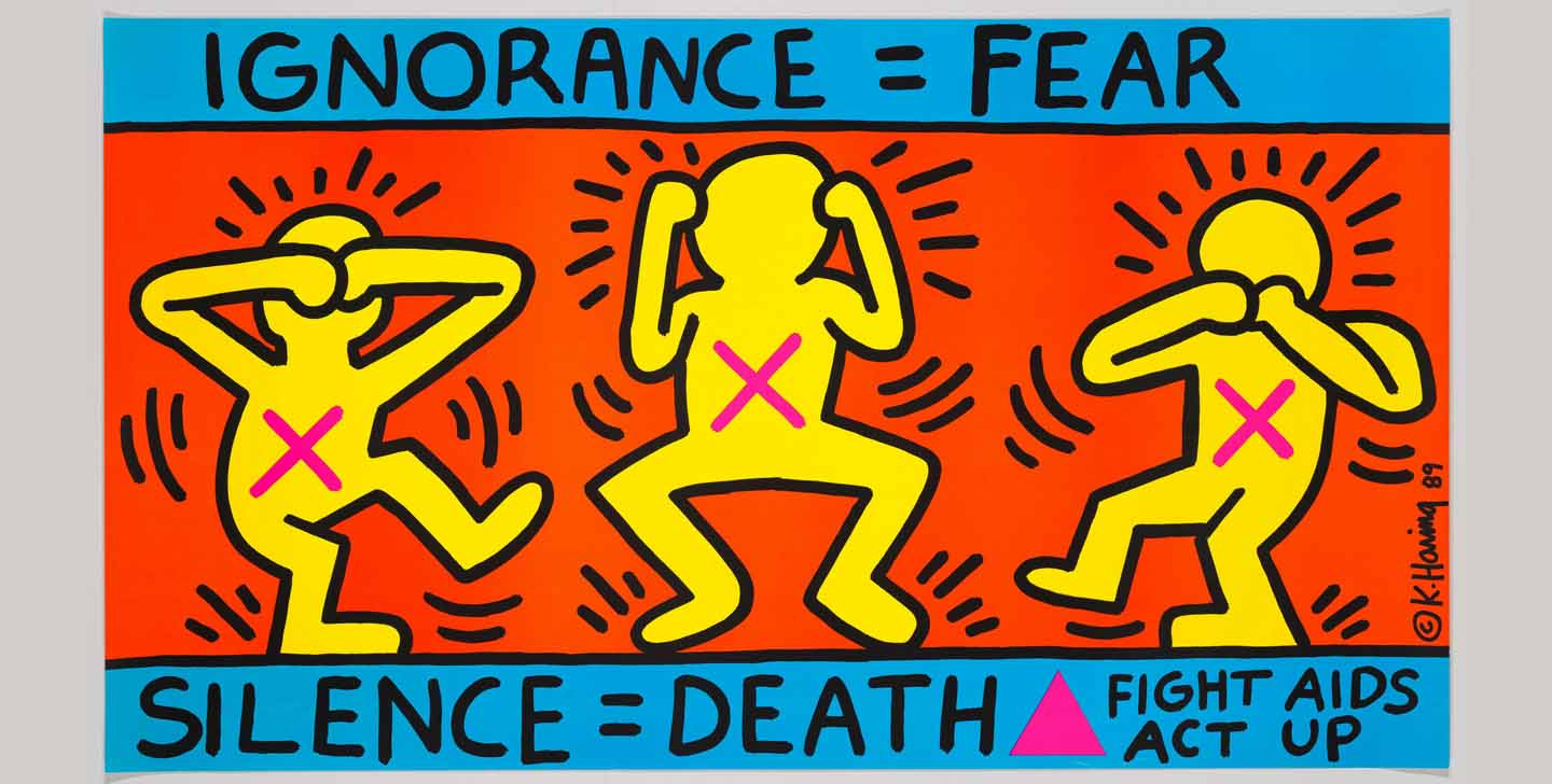 Ignorance = Fear, de Keith Haring. Imagen de Whitneymedia