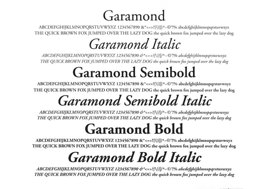Garamond Garamond