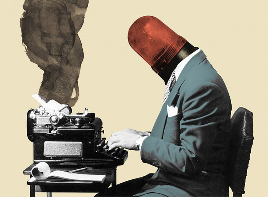 “La patología previa”. Ilustración editorial realizada mediante collage, para el Diari Ara, 2020