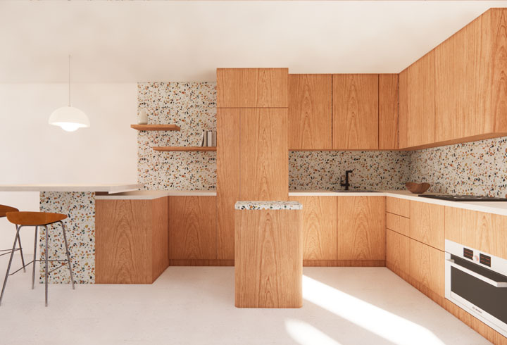 Render Cocina Chalet Cheviot Hills